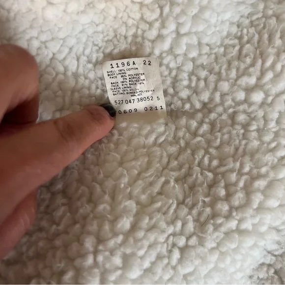 Vintage Levi’s Sherpa Fleece Trucker Light Denim Jacket 70609 USA Sz L - Picture 7 of 12